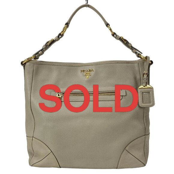 PRADA Beige Leather Tote Bag 723-052425 - Picture 1 of 14